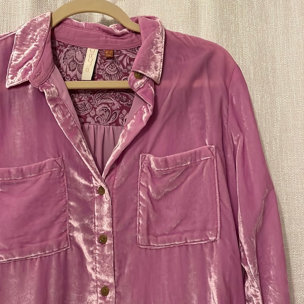 ANTHROPOLOGIE. Valor purple/pink button down